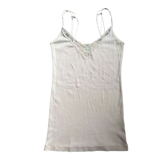 Gilly Hicks Tops - Gilly hicks pink spaghetti strap tank top with lace trim and satin straps